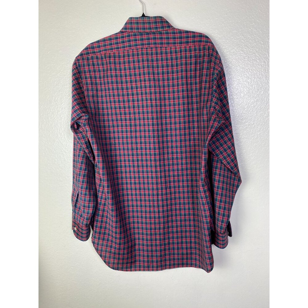 Pendleton 100% Pure Virgil Wool Mens Red Green Plaid Button Up Shirt Size Medium - Picture 11 of 13